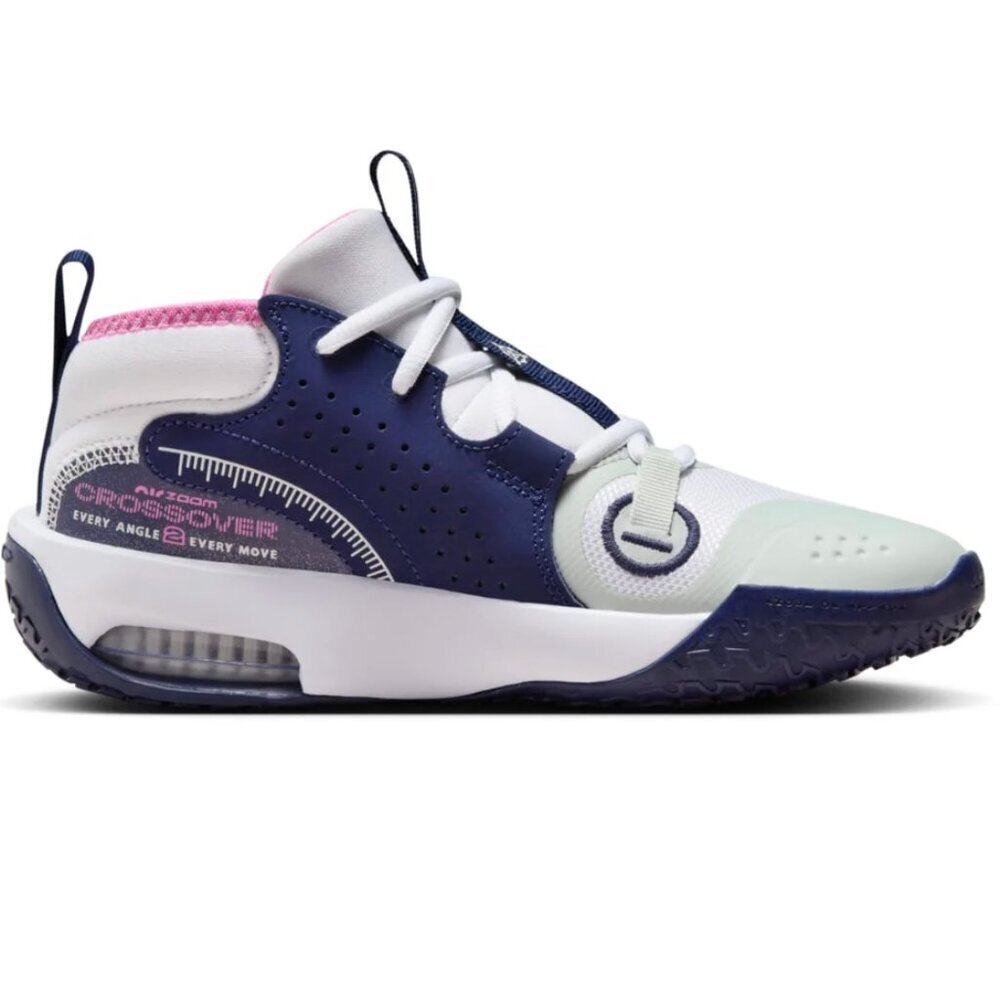 Nike Air Zoom Crossover 2 Kids Basketball Shoes Size 2Y White Navy Pink - Picture 10 of 10